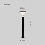 Baliza Solar Exterior LED con Sensor para Jardín Negra Moderna