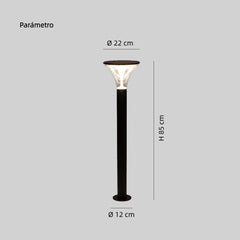 Baliza Solar Exterior LED con Sensor para Jardín Negra Moderna