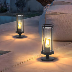 Farol Sobremuro Exterior Solar LED IP65 para Jardín Negra Moderna