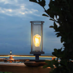 Farol Sobremuro Exterior Solar LED IP65 para Jardín Negra Moderna