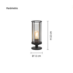 Farol Sobremuro Exterior Solar LED IP65 para Jardín Negra Moderna