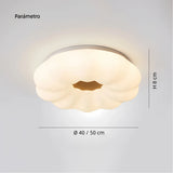 Lámpara de techo flores LED regulable blanca para dormitorio moderno