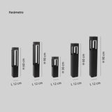 Baliza Solar De Exterior LED De Metal Diseño Moderno Jardín Negra