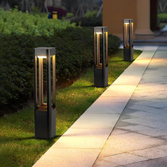 Baliza Solar De Exterior LED De Metal Diseño Moderno Jardín Negra