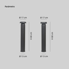 Baliza de Luz Exterior LED IP65 Diseño Moderno Jardín Negra
