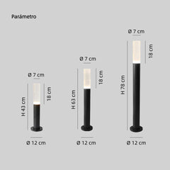 Iluminación Baliza De Exterior LED IP65 Diseño Minimalista Jardín Negra