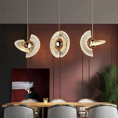 Lámpara colgante diseño moderno dorado giratorio para mesita noche