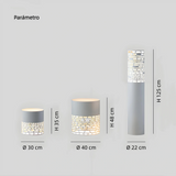 Lámpara Exterior de Pie LED Luz Suave de Metal Diseño Moderno Terraza Blanca