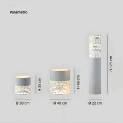 Lámpara Exterior de Pie LED Luz Suave de Metal Diseño Moderno Terraza Blanca