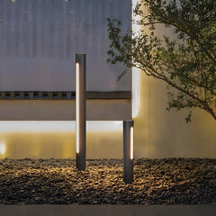 Baliza Exterior IP65 LED con Sensor Diseño Minimalista Jardín Negra