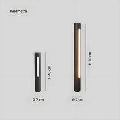 Baliza Exterior IP65 LED con Sensor Diseño Minimalista Jardín Negra