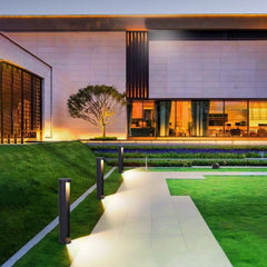 Baliza de Luz Para Jardin LED Solar de Diseño Moderno de Metal Negro