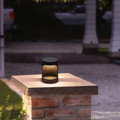 Baliza de Luz Para Jardin LED Solar de Diseño Moderno de Metal Negro