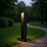 Baliza de Luz Para Jardin LED Solar de Diseño Moderno de Metal Negro