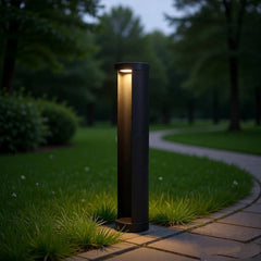 Baliza de Luz Para Jardin LED Solar de Diseño Moderno de Metal Negro