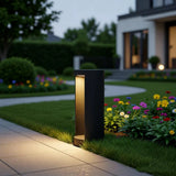 Baliza de Luz Para Jardin LED Solar de Diseño Moderno de Metal Negro