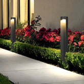 Baliza de Luz Para Jardin LED Solar de Diseño Moderno de Metal Negro