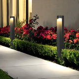 Baliza de Luz Para Jardin LED Solar de Diseño Moderno de Metal Negro