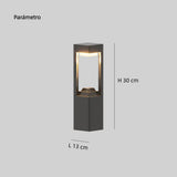 Baliza Exterior Solar LED de Diseño Moderno IP65 de Metal Negro para Jardín