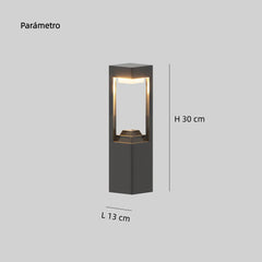 Baliza Exterior Solar LED de Diseño Moderno IP65 de Metal Negro para Jardín