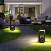 Baliza Exterior Solar LED de Diseño Moderno IP65 de Metal Negro para Jardín