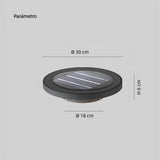Lámpara Solar Exterior LED sin Cables Para Jardin Moderna Negra Redonda