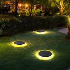 Lámpara Solar Exterior LED sin Cables Para Jardin Moderna Negra Redonda