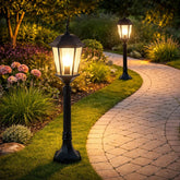 Farol de Exterior Solar LED IP65 Tipo Baliza de Jardín Negra