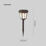 Lámpara de Estaca de Jardín Solar IP65 de Vidrio Tipo Farol