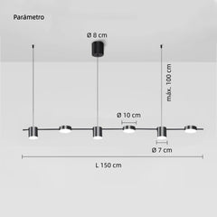 Lámpara Colgante De Seis Cabezas LED Lineal Moderna Para Comedor