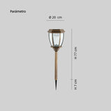Lámpara de Estaca para Jardín Solar LED de Vidrio Tipo Farol