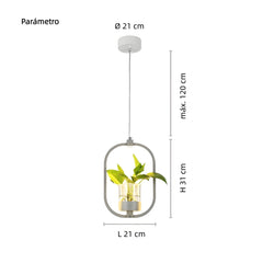 Lámpara Colgante con Plantas LED Moderna Ovalada para Comedor