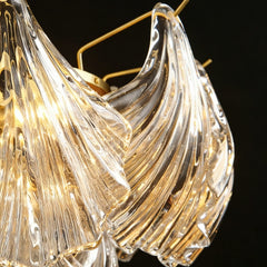 Lámpara Colgante LED de concha de cristal y metal de Lujo para Salón