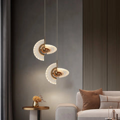 Lámpara Colgante Diseño Moderno Dorado Giratorio para Mesita Noche