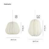 Lámpara Colgante Tela Blanca LED Tipo Farol Estilo Japonés Comedor