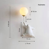 Aplique Infantil LED Blanco Diseño Oso para Dormitorio Infantil