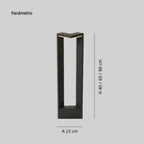 Baliza de jardín con diseño moderno IP65 de metal negro para caminos