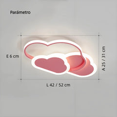 Lampara de techo infantil nube LED regulable con luz suave para dormitorio