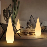 Lámpara De Pie Exterior Jardín Solar Regulable IP65 Blanco Moderno Forma Lágrima