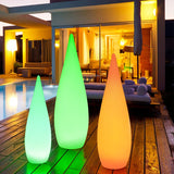 Lámpara De Pie Exterior Jardín Solar Regulable IP65 Blanco Moderno Forma Lágrima