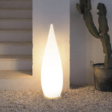 Lámpara De Pie Exterior Jardín Solar Regulable IP65 Blanco Moderno Forma Lágrima