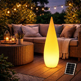 Lámpara De Pie Exterior Jardín Solar Regulable IP65 Blanco Moderno Forma Lágrima