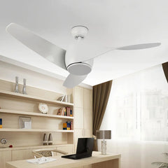 Ventilador de techo con luz 3 aspas diseño nórdico LED silencioso motor DC 132 cm salón