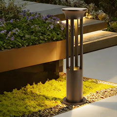 Baliza Solar LED para Jardín Exterior IP65 de Diseño Moderno en Metal Negro
