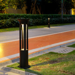 Baliza Solar LED para Jardín Exterior IP65 de Diseño Moderno en Metal Negro