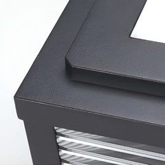 Lampara solar sobremuro rectangular de vidrio regulable IP65 moderno para jardín