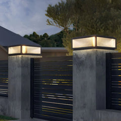 Lampara solar sobremuro rectangular de vidrio regulable IP65 moderno para jardín