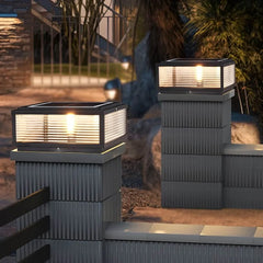 Lampara solar sobremuro rectangular de vidrio regulable IP65 moderno para jardín