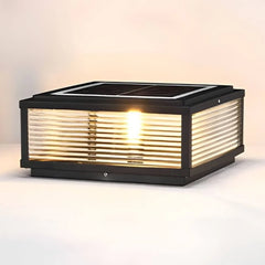 Lampara solar sobremuro rectangular de vidrio regulable IP65 moderno para jardín