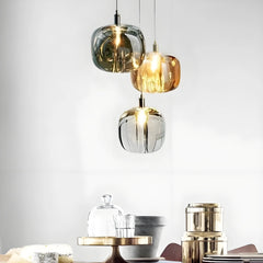 Lámpara Colgante de Cristal Moderna LED Regulable en Altura para Comedor